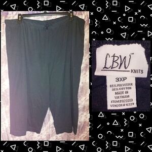 LBW Knits brand Solid Black Stretch Soft Knit Capri Pants Sz 3XP